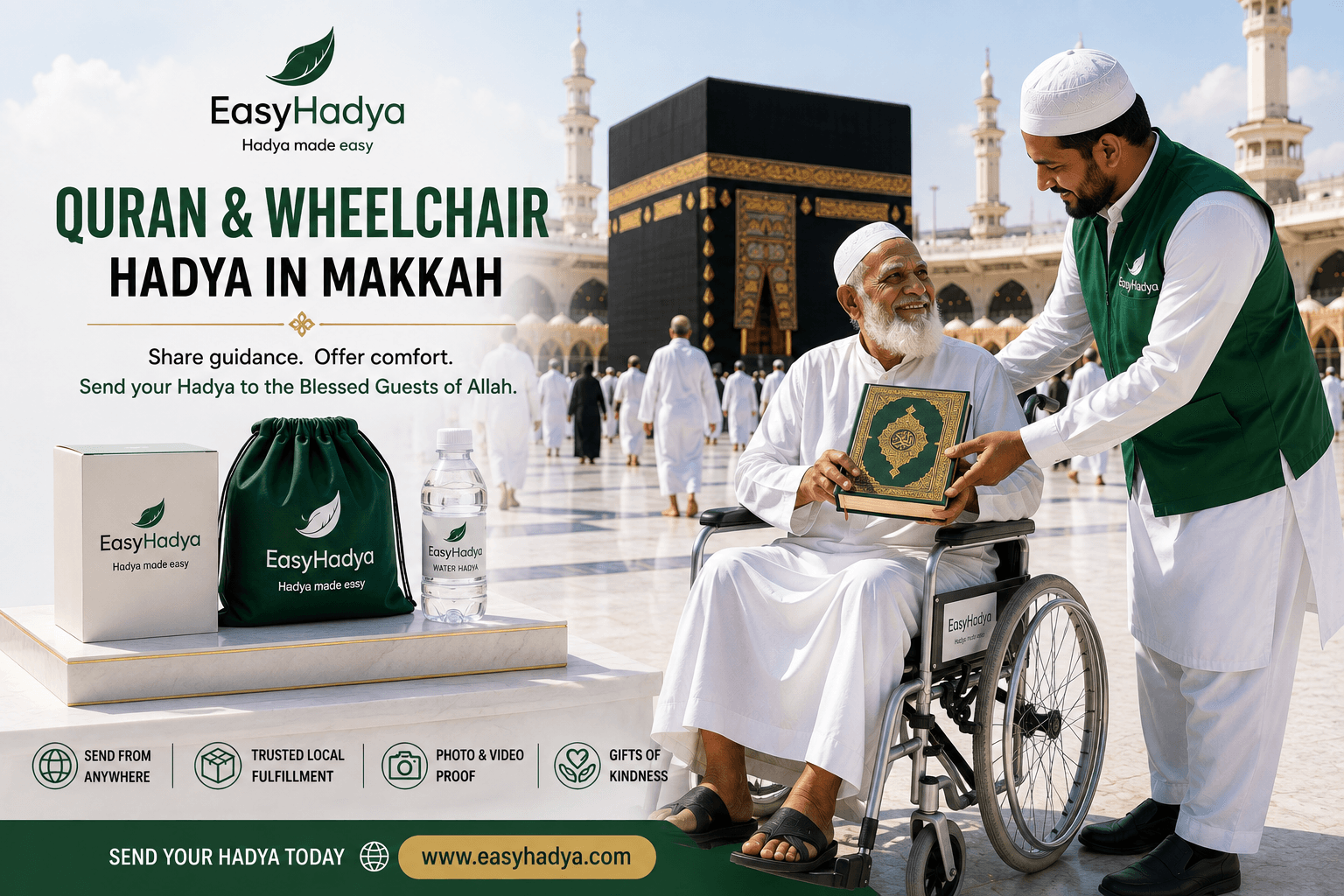 Quran & Wheelchair Hadya in Makkah: Send Meaningful Gifts Online