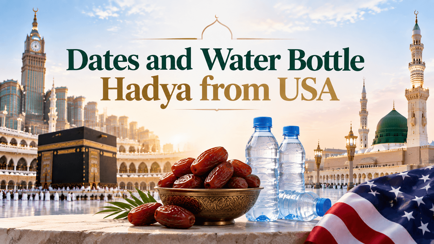 Send Dates & Water Bottle Hadya to Makkah and Madinah From USA | EasyHadya
